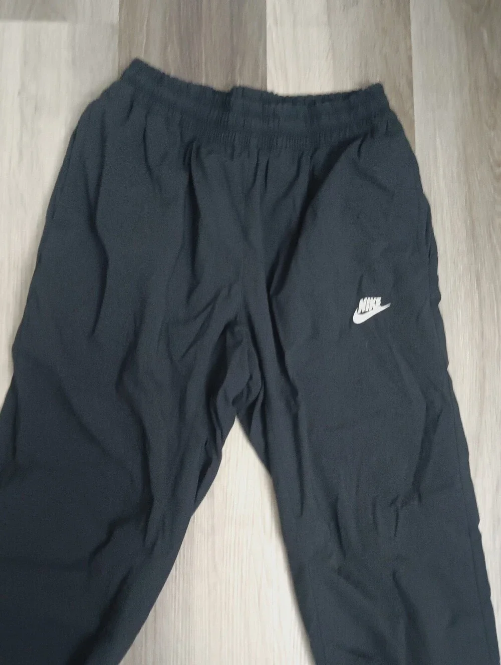 Nike Black Men's Size Medium Jogger Pants with White Swoosh